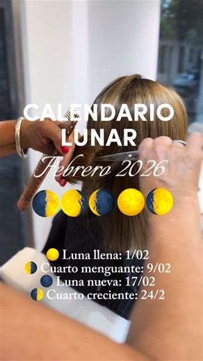 Palupe Peluqueria on Instagram: "🌙 Calendario lunar y cabello · Febrero 2026 ¿Funciona? Creer o reventar La luna atraviesa distintas fases a lo largo del mes y, según la tradición capilar, cada una puede influir en cómo se comporta el cabello después de un corte, un cambio de look o un tratamiento. ✨ Luna llena (1/2): ideal para tratamientos, nutrición y brillo, ya que el cabello suele responder mejor. ✂️ Luna menguante (9/2): recomendada si buscás que el corte mantenga su forma por más tiempo.