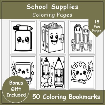 School Supplies Coloring Pages for Kids | Fun Printable Coloring Sheets