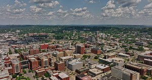 Birmingham Alabama Aerial v26 panoramic view fly above and around uab university campus capturing five points south neighborhood and central city downtown cityscape - Shot with Mavic 3 Cine - May 2022