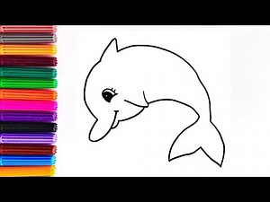 How to Draw a Cute Dolphin | Easy Drawing for Kids, Teens & Beginners🐬