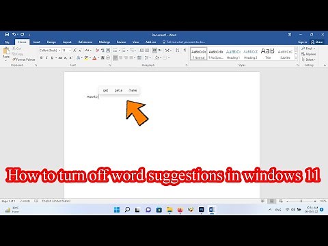 How to turn off word suggestions in windows 11