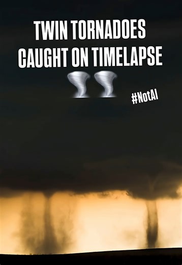 Twin tornadoes silhouette near Cope, Colorado – stunning timelapse