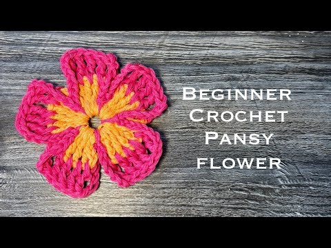 Beginner Crochet Pansy Flower 🌸 Easy Step-by-Step Tutorial