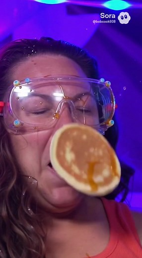 The newest party game is The Pancake Cannon. Yes, syrup facials would appear to be the next big thing.😂 | Bob Cook