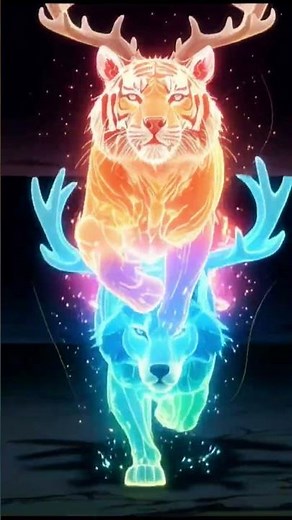 Triple Neon Animal Transformation | Triple Transformación Short-form viral entertainment created AI