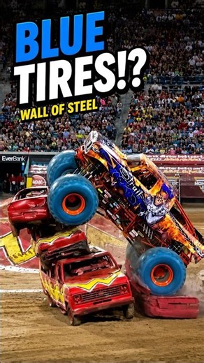 The ONLY Monster Truck With Blue Tires Hit the Wall of Steel 😳