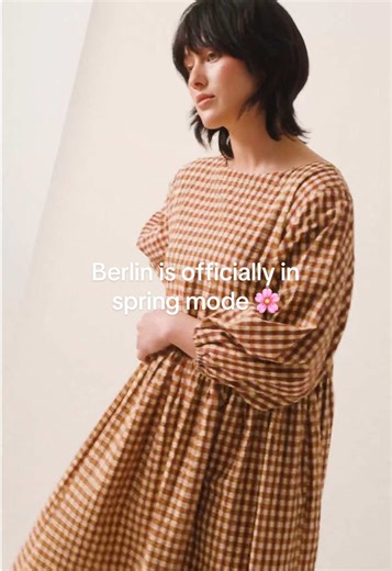 The Berlin dress and Aisha top are officially in spring mode 🌼 Cut in lightweight seersucker with a fresh twist on our bestselling pattern – say hello to tan gingham. Dropping this Sunday at 8pm GMT 👀 #Beyondniners#Later