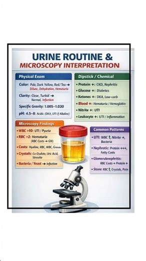 Urine Routine and microscopy report interpretation |