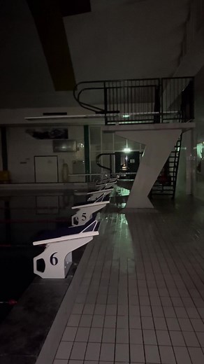Empty swimming pool at night #creepyplaces #creepy #darkplace #empty #nighttime