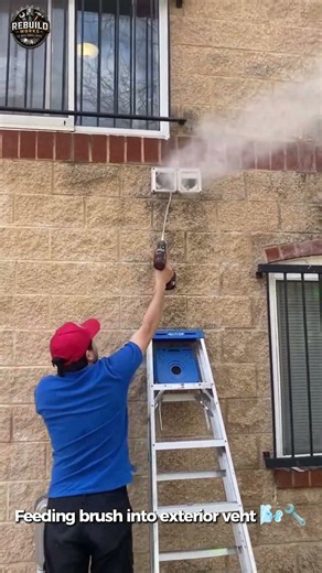 Cleaning Dryer Vent from Outside Wall 🌬️🔧 #maintenance #hvac #diy