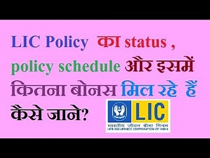 How to check LIC policy status vested bonus and policy schedule online?