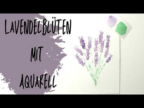 Lavendel ganz einfach mit Aquarell - für Anfänger