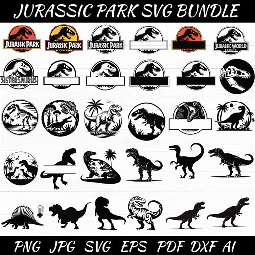 Jurassic Park Svg Bundle - Dinosaur Svg Png - Jurassic Park Clipart - Jurassic World Park Svg Png - Cricut Cut Files - Digital Download - Etsy