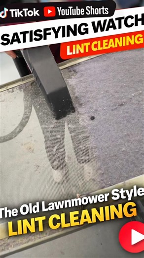 Satisfying lawnmower style lint cleaning. #lint #laundromat #laundry #cleaning #vacuumcleaning