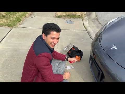 How to mount Tesla front license plate - Wait, no drill/it's simple