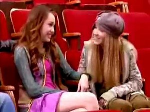 Miley Cyrus And Her Dad Get Interviewed On Hannah Montana Set 2007