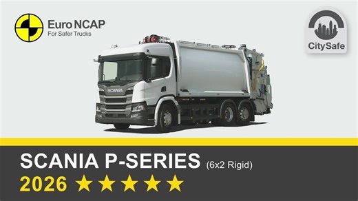 Scania P-series - Euro NCAP 2026 Commercial Truck Rating - 5 stars