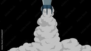 Space rocket start with the smoke. Animation 29.97 fps. The original file HD 1080 has an alpha channel Stock Video