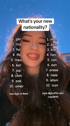 What's your new nationality!!💋💌