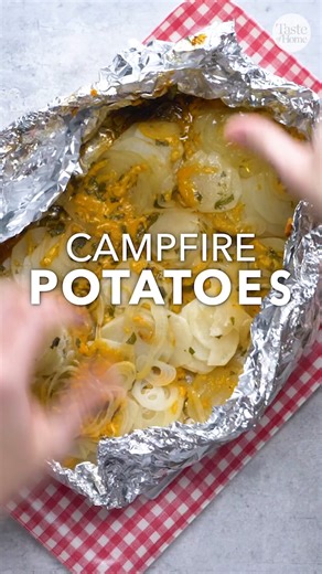This pleasing campfire potatoes recipe is one you will use often! | Taste of Home