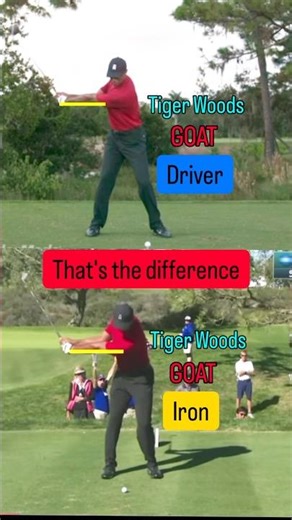 Driver vs Iron: Right Elbow Position. #shorts #golf #golfswing #tigerwoods