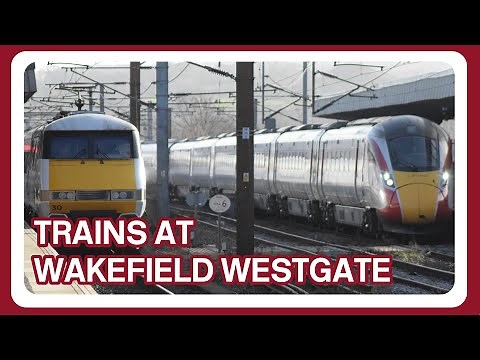 Trains at Wakefield Westgate railway station (31/01/2023)