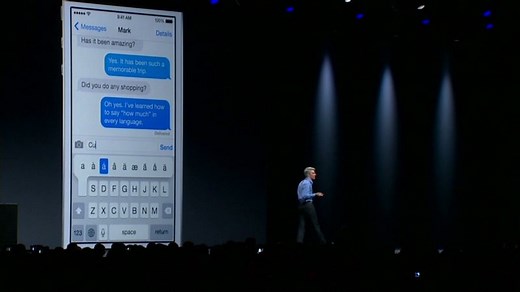 Demo of new quicktype feature for iPhone