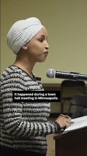 Congresswoman Ilhan Omar sprayed with foul-smelling liquid during speech against ICE raids