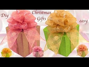 Como hacer regalos lindos fácil rápido en minutos para Navidad cajas y moños reciclando