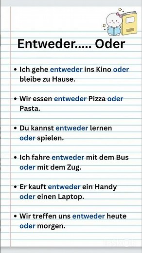 Deutsch lernen mit ,, entweder .......oder " im Alltag | A1-B1