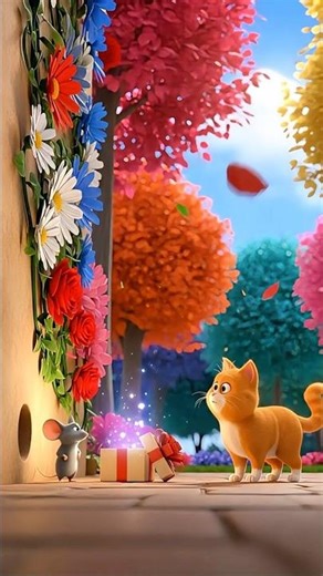 Funny Mouse Prank Gifts a Punch! 😱 Cat Gets Knocked Out | 3D Cartoon Short 🐭🐱 #shorts #cartoon