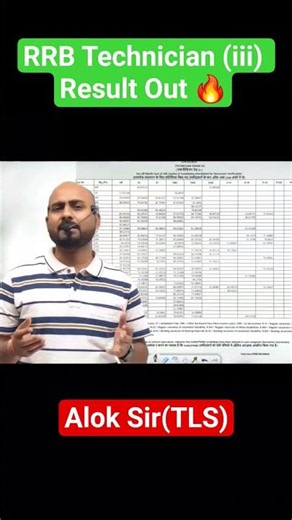 RRB Technician Grade 3 Result Out 🔥| Railway Technician Grade 3 Result Out | Alok Sir