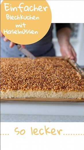 Einfacher Blechkuchen mit Haselnüssen - unglaublich lecker und schnell #blechkuchen