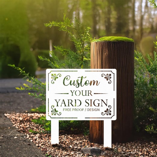 Custom Yard Sign With Stake, Personalized Metal Lawn Sign, Outdoor Metal Sign, Personalized Metal Lawn Marker, Yard Sign for Home - Etsy