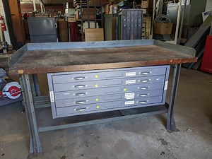 Vintage Industrial Maple Butcherblock Workbench W Flat File Storage 60" X 30 - Etsy