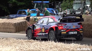 Hyundai i20 N WRC accelerating at Goodwood Festival of Speed