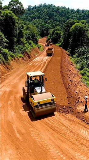 Jungle Road Construction: Heavy Equipment in Action! 🚧