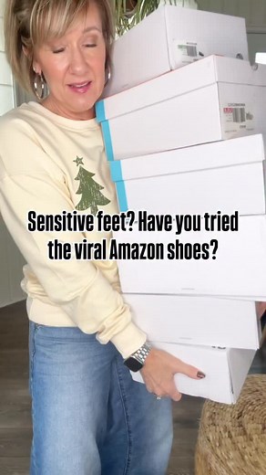 If you’ve got sensitive feet like mine, these viral Amazon shoes surprised me in the best way. I grabbed several styles to test—boots, loafers, and everyday tennis shoes—and every single pair passed my “56-year-old feet” test. Stylish, comfy, and budget-friendly… I’m honestly impressed. Drop SHOES and I’ll send you the full list of the ones I picked up. #amazonfinds #midlifestyle #amazondeals | Sonya Jo Frame