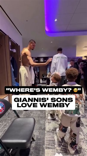Wemby met two of his biggest fans at NBA All-Star 2026 🖤 via @nba #wemby #giannis #nba #wholesome