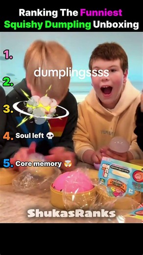 Ranking The Best unhinged squishy dumpling reaction moments 🥟💀 #shorts #unboxing #dumpling