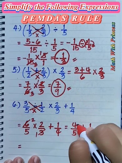 Math Review: Simplify the Following Expressions- PEMDAS RULE #math #mathematics #mathviral #mathvideo #mathreview #mathwithprincess | Math with Princess