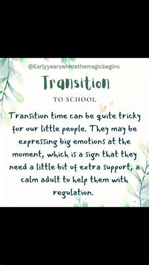🌱 Supporting Transitions in Early Years 🌱 Starting school or moving into a new setting can be an exciting yet overwhelming time for young children. Change is big, and little minds may not always know how to express their feelings. 💡 How can we support them? ✔️ Talk about the transition early and often. ✔️ Read books about starting school or new experiences. ✔️ Visit the new setting together to build familiarity. ✔️ Encourage children to express their emotions through play and conversation. ✔️