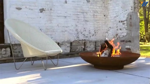 Cooking Fire Pit Decorative Big Cylindrical Barrel Corten Steel Deep Ring Custom Fire Bowl Pit Bbq Grill