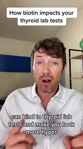 Did you know that biotin supplements can interfere with your thyroid lab tests? Taking biotin right before you get your labs drawn can make you look more hyperthyroid which may cause your doctor to lower your dose of thyroid medication. Does this mean you have to avoid biotin completely? Nope! You can still get all of the benefits of biotin by avoiding biotin 2 days before you get your thyroid labs drawn. #thyroid #hypothyroidism #hashimoto #biotin #thyroidlabs #thyroidproblems #thyroidlabtests