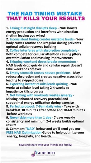 The NAD Timing Mistake That Kills Your Results