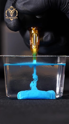 Ambition cartridges breathes color into water — a silent dance of ink and motion. Every drop finds its rhythm before it meets the skin. #fyp #foryourepage #foryour #tattoo #tattoomachine #tattooshop #tattoosupply #ambitiontattoomachine #tattooneedle