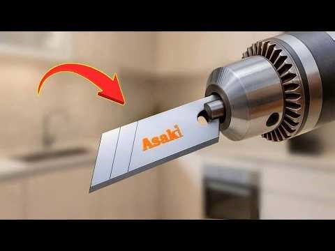 Just attach a box cutter blade to a drill! A million-dollar masterpiece shocked everyone 😱