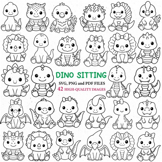 Dinosaur SVG Bundle, Cute Dino Egg Svg, Cute Dinosaur Png, Dinosaur Clipart, Kids Dinosaur Svg, Svg Bundle, T-rex Svg, Kawaii Dinosaur Svg - Etsy