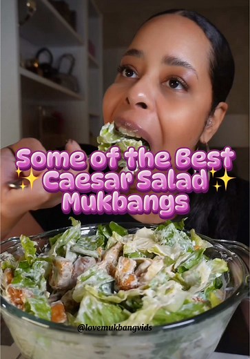 Caesar Salad Mukbang: Enjoy Crunchy ASMR Experience
