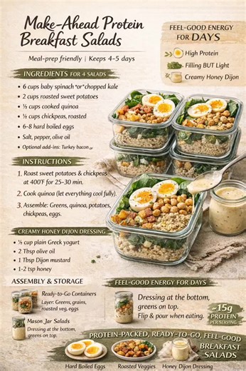 High Protein Make-Ahead Breakfast Salad Recipe